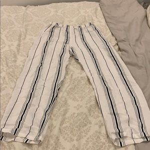 Comfy white striped pants